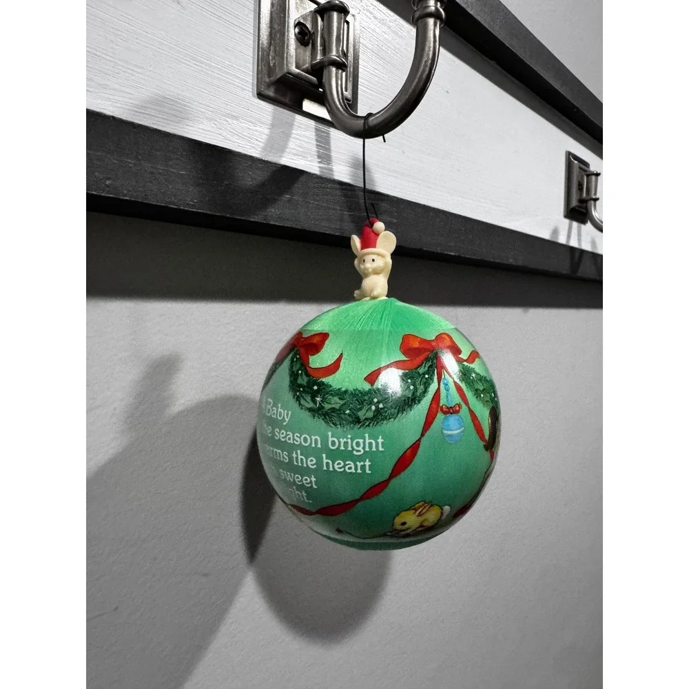 Hallmark Baby's First Christmas Satin Ornament 1985 Keepsake Green Mint Conditio